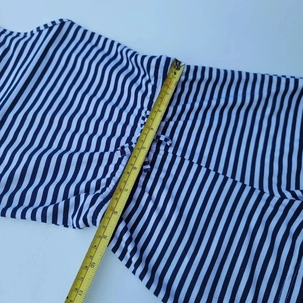 Picapino Girls Stripped Romper Sleeveless Drawstring Waist Navy White sz 4